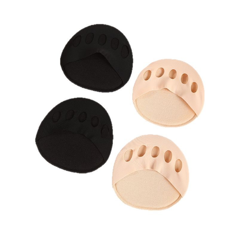 New invisible half palm socks five-finger socks high heels socks cotton ice silk stretch boat socks toe socks factory wholesale