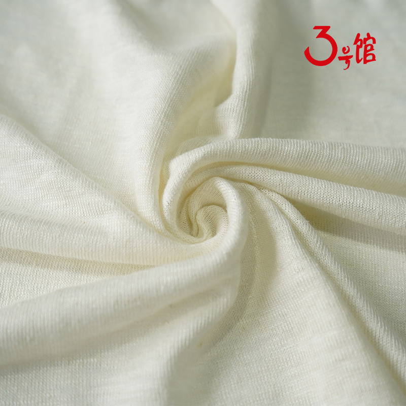 Pure hemp knitted jersey 200g hemp hemp foreign trade hemp T-shirt fabric spot beige hemp fabric