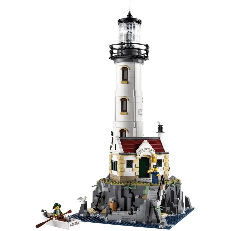 Cross-border Compatible Lego Creative Retro Luminous Electric Lighthouse Island Adult Assembled Building Blocks Model Boy Toy