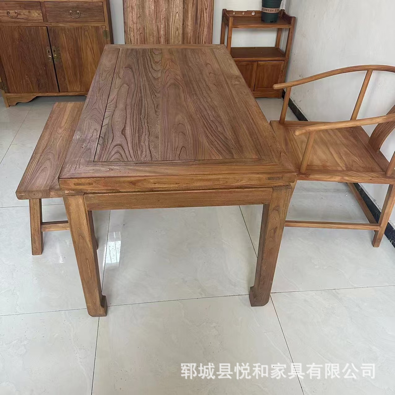 Old Elm Tea Table Vintage Log Tea Table Household Chinese-style Horseshoe Table Office Tea Room Rectangular Board Table Tea Table