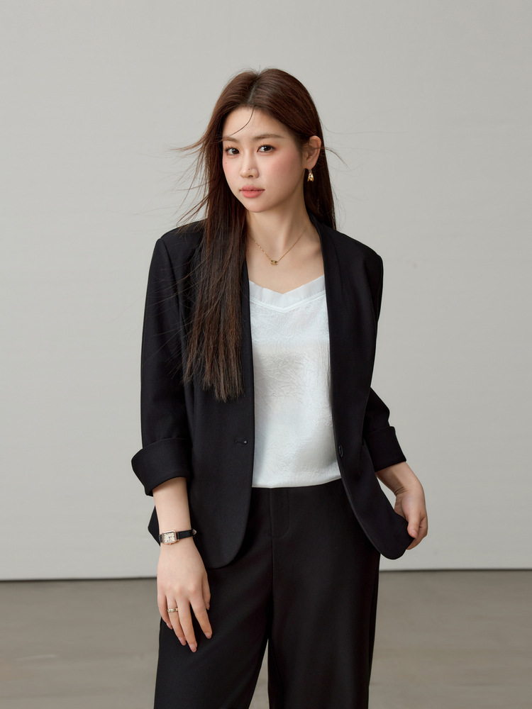 [Fashionable Light Business Style Suit Two-Piece Suit] Slim Show Plus Size Women's Clothing Fat Mm2025 Summer New Style