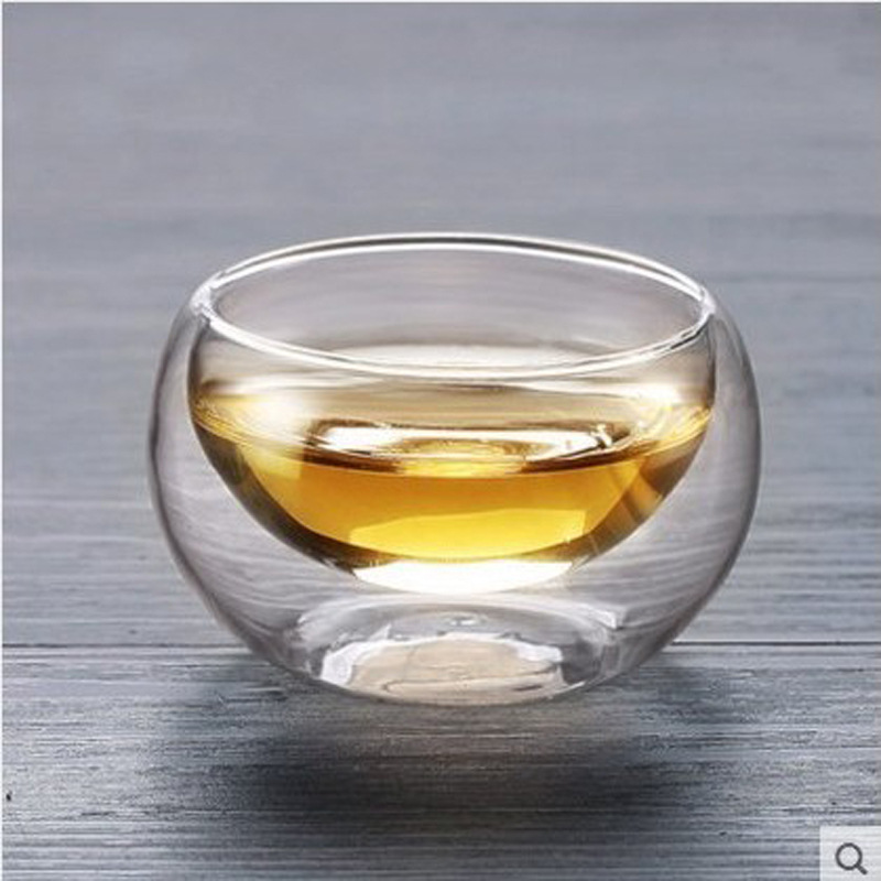 Wholesale Tea Cups, Insulated Glass Double-Layer Small Tea Cups, Heat-Resistant Glass Small Cup Set, Kung Fu Tea Set, Tea Ceremony