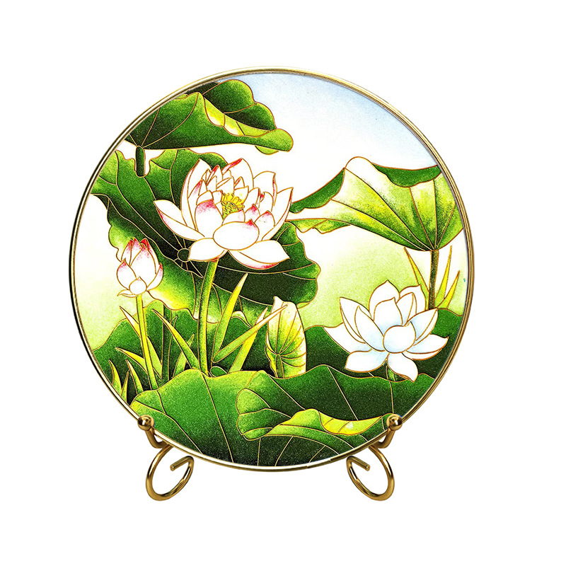 cloisonne diy cloisonne enamel material bag non-heritage handmade cloisonne enamel painting lotus chinese style decoration ornaments