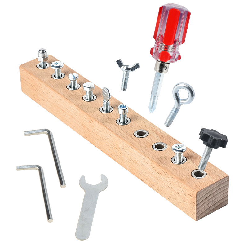 Montessori Early Education Wooden Toys Screw Dismounting Tools Use Exercise Cognitive Toys Kindergarten Small Class