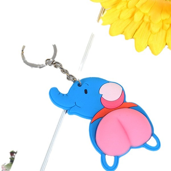 Factory wholesale peach ass vigorously refers to decompression pinch music ass keychain soft glue pink hip ornaments