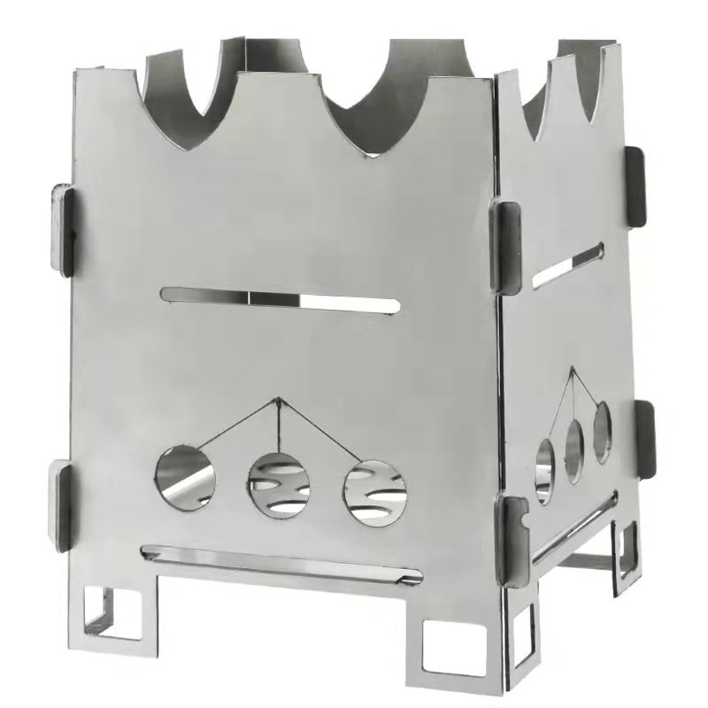 Cross-border special card type stainless steel outdoor folding firewood stove camping portable stove barbecue heating stove