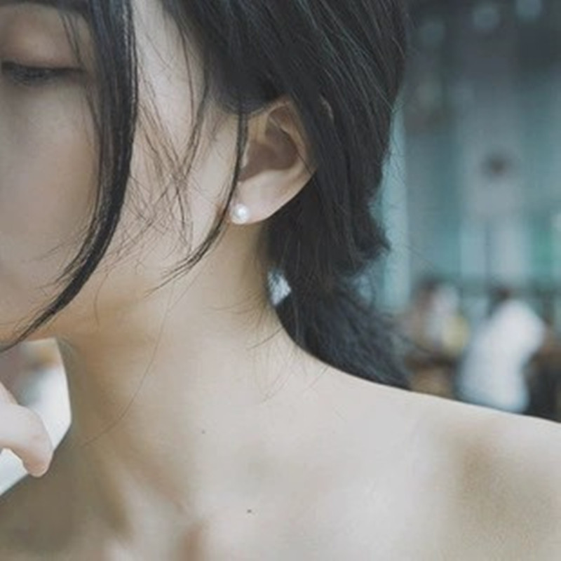 @ Special Offer @ 8MM Japanese and Korean Jewelry Pearl Bean Earrings Simple Small Joker Earrings Earrings Wholesale