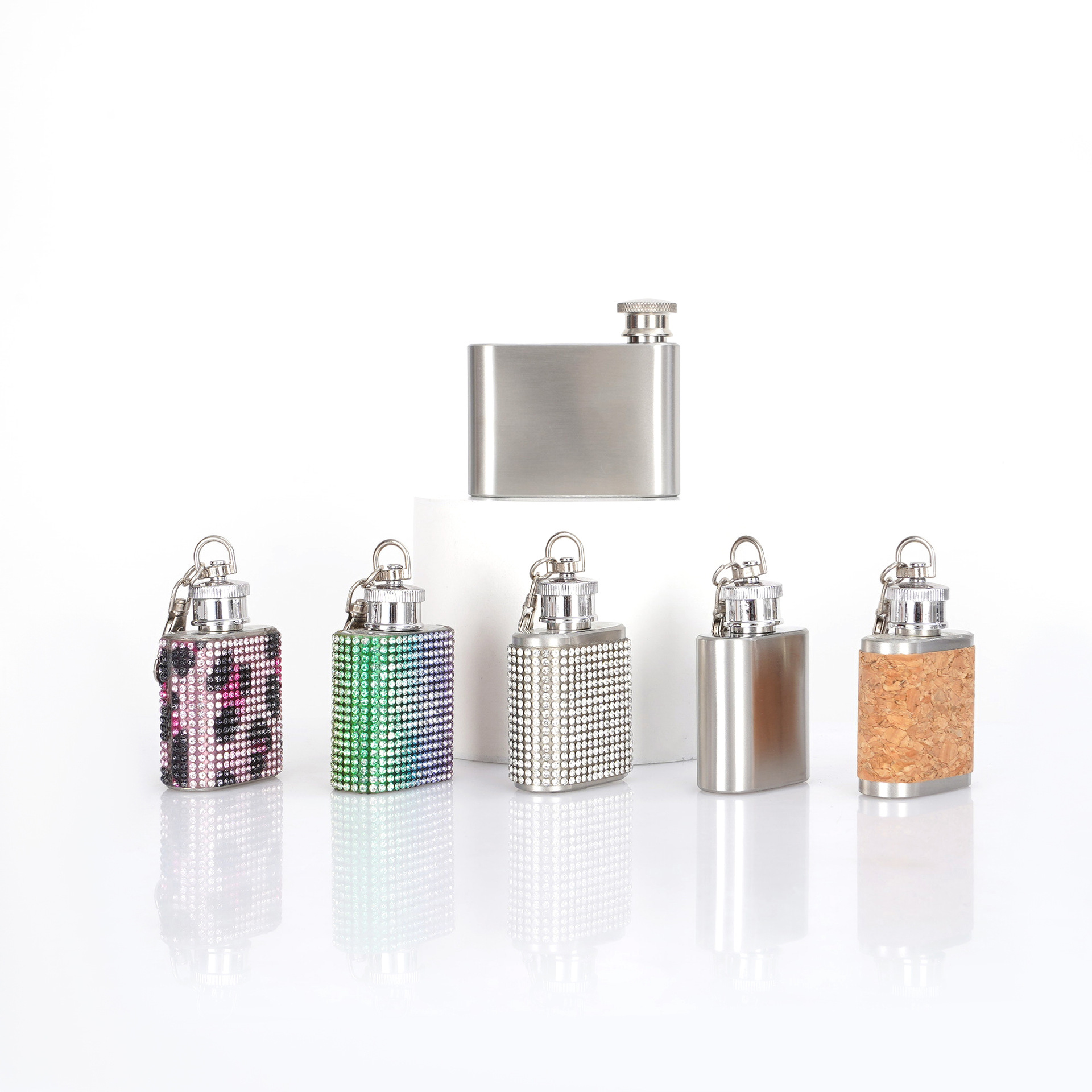 Amazon 1-10 oz stainless steel hip flask portable portable outdoor spray paint natural color wine white wine bottle