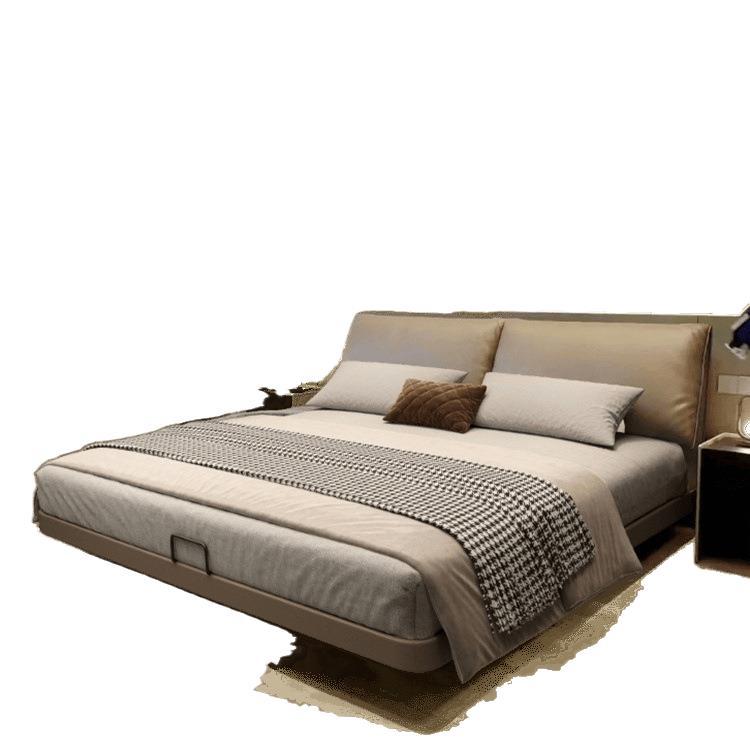 Modern Minimalist Floating Bed 2m X 2.2m Master Bedroom Large Bed Italian Minimalist齐边 Double Bed