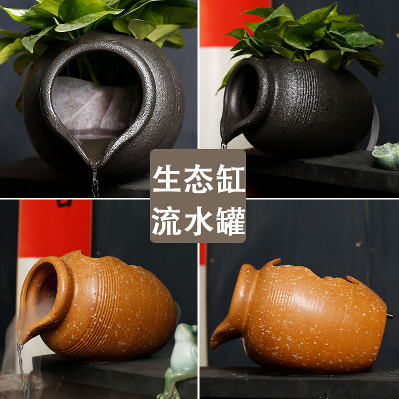 Экологический аквариум, керамический аквариум, аксессуары для циркулирующей воды, водяной камень, насос для воды, украшения для сада