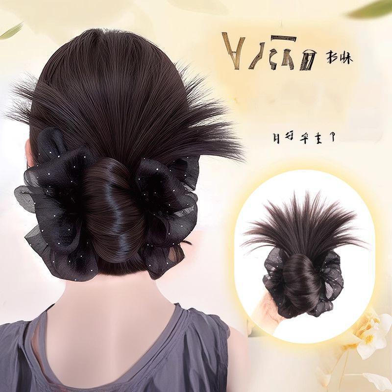 Chicken Feather Hairpiece for Women, Bun Hair Clip, Low Bun Hairstyle, Fluffy Back-Of-Head Hairpiece Collection, Short Hair