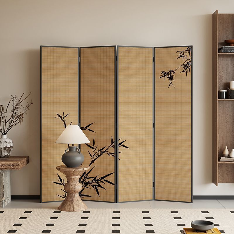 Новая китайская перегородка для гостиной, блокировка фона, декор чайной комнаты, тема ветра и бамбука, складной мобильный экран