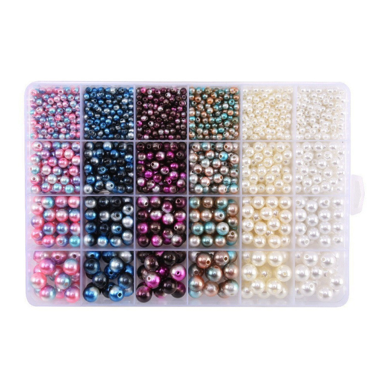 24 Lattice Mermaid Changing Color Perforated Pearl Set