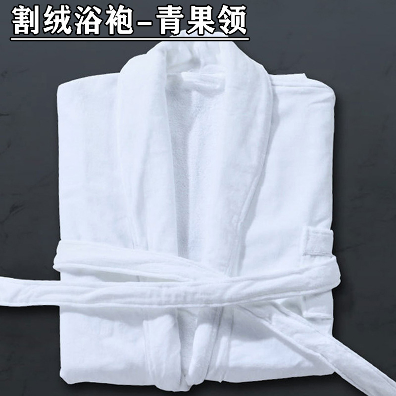 Star hotel bathrobe robe wholesale cotton absorbent white waffle cut velvet bathrobe five star hotel bathrobe