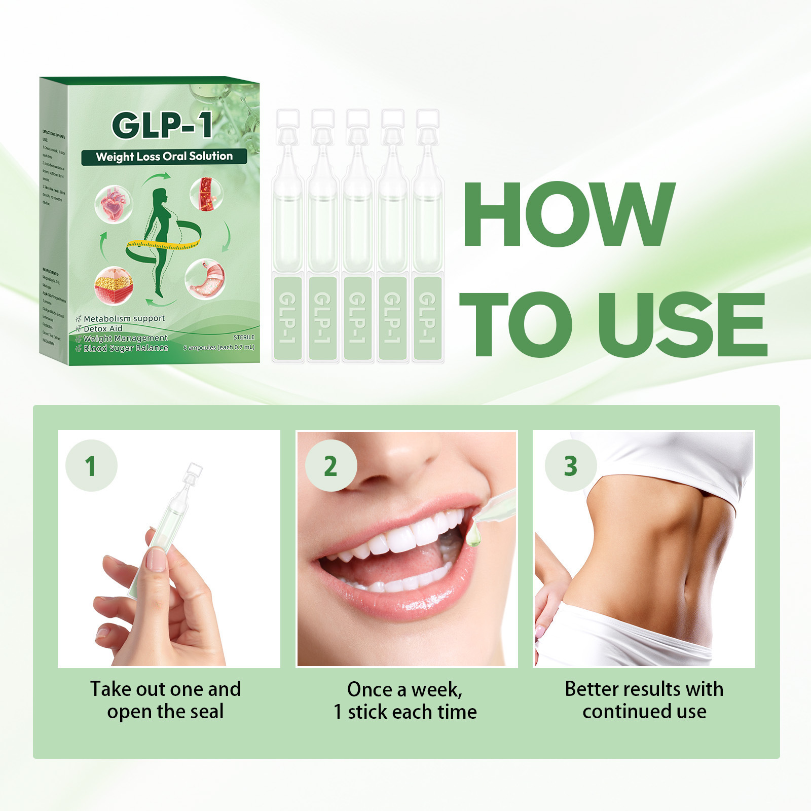 Cross-Border Unlabeled Glp-1 Oral Solution Moringa Drops Slimming Oral Solution