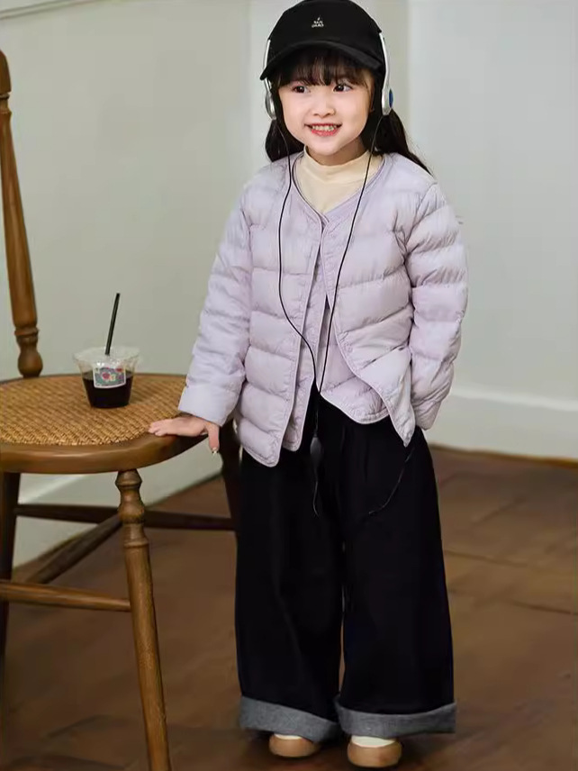 Down Vest Liner 2025 Autumn and Winter Medium and Large Kidsren's Boys and Girls Baby Warm down Jacket Students Wear Outside and Inside