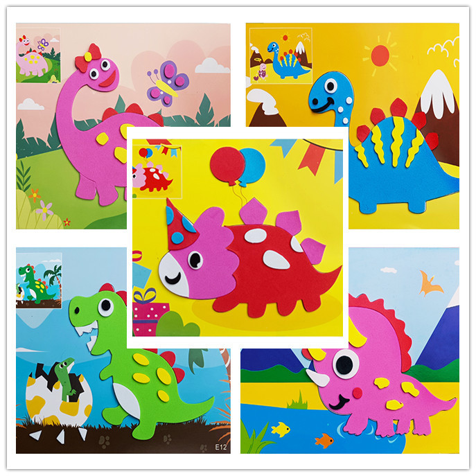 3d EVA layer-by-layer stickers front stickers back painting kindergarten handmade material package creative puzzle
