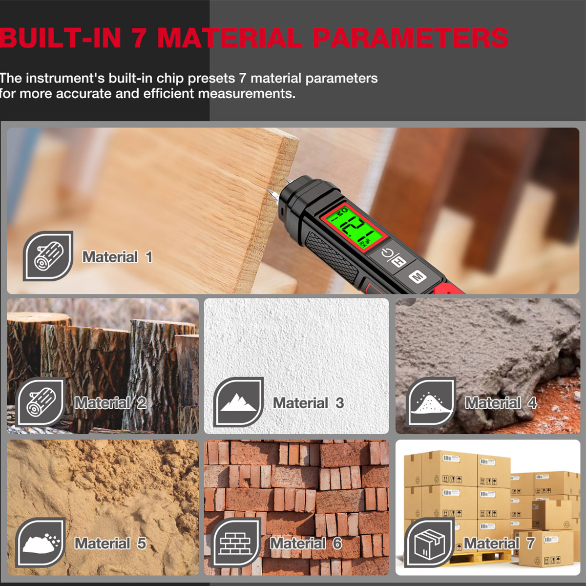 HABOTEST/Huabo HT67 Wood Moisture Detector Quick Measurement Moisture Content Humidity Detection Wood Moisture Meter