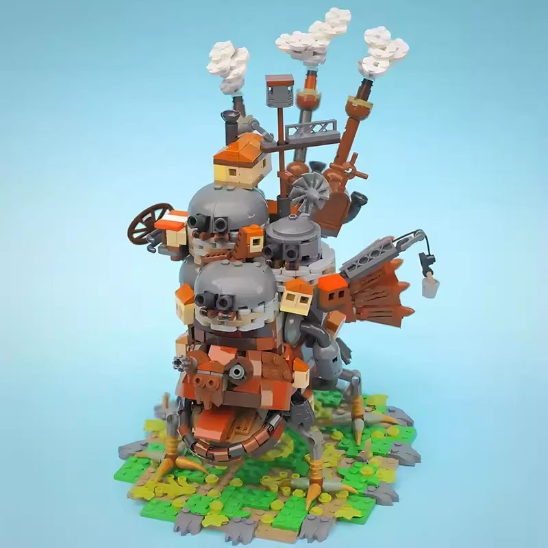 Moc Building Blocks Are Compatible with Lego Miyazaki Hayao Howl's Moving Castle Peripheral Figures Puzzle Ornaments Model Toys