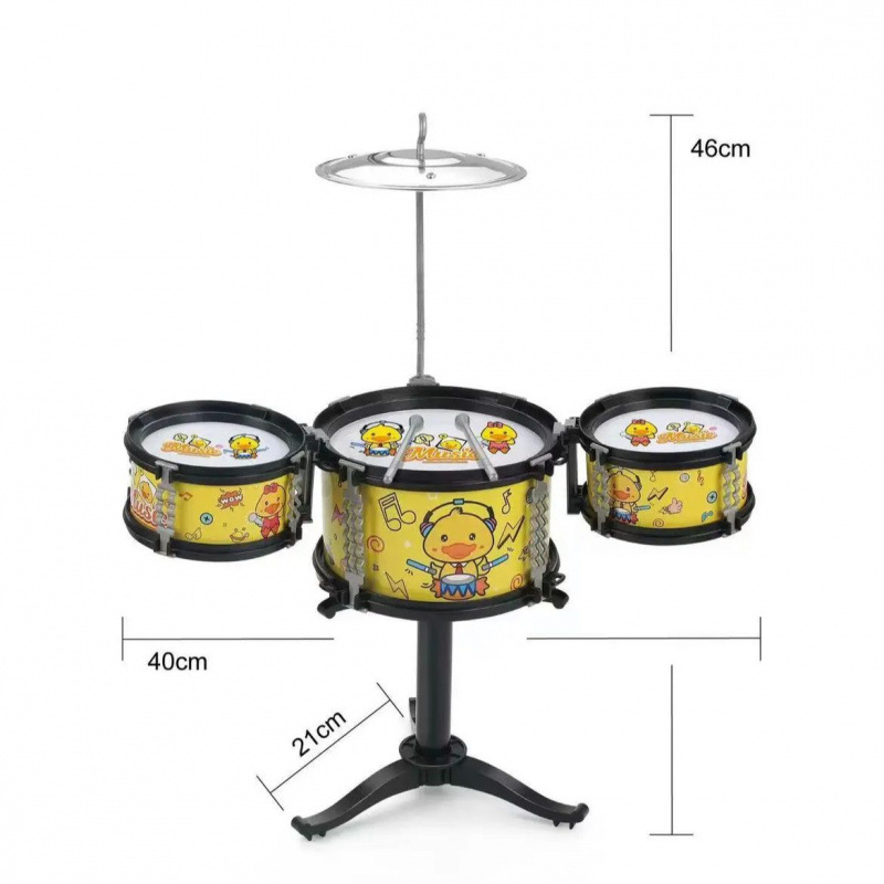 Little Yellow Duck Drum Set Jazz Baby Kidsren's Home Practice Artificial Percussion Instrument Beginners Educational Toys Early