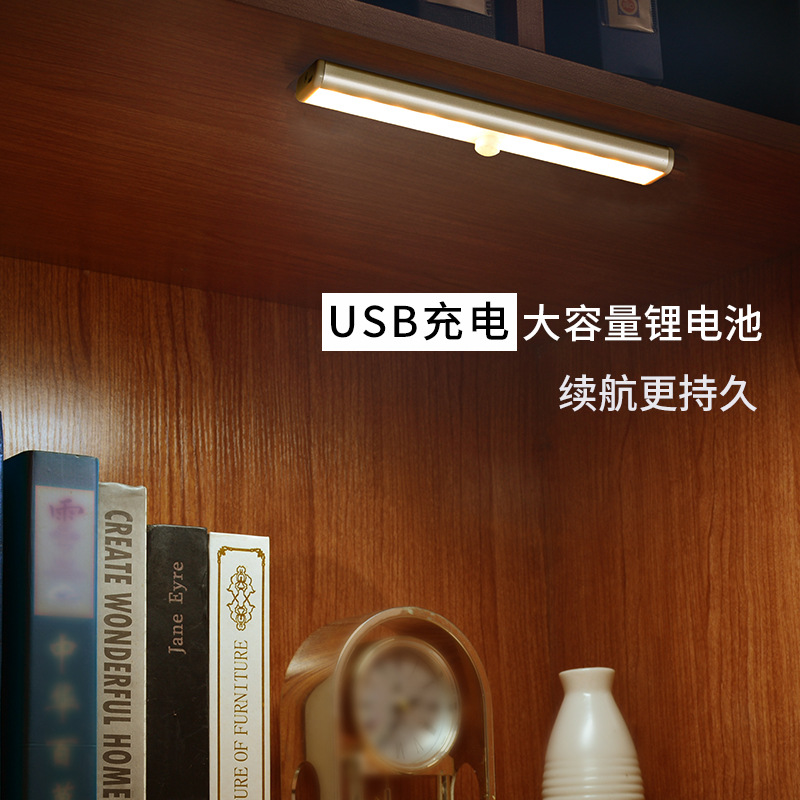 Customized Cross-Border Home Uv Sterilization Lamp for Wardrobes and Shoe Cabinets, Human Body Sensor Strip Light, USB Rechargeable Wall-Mounted Type