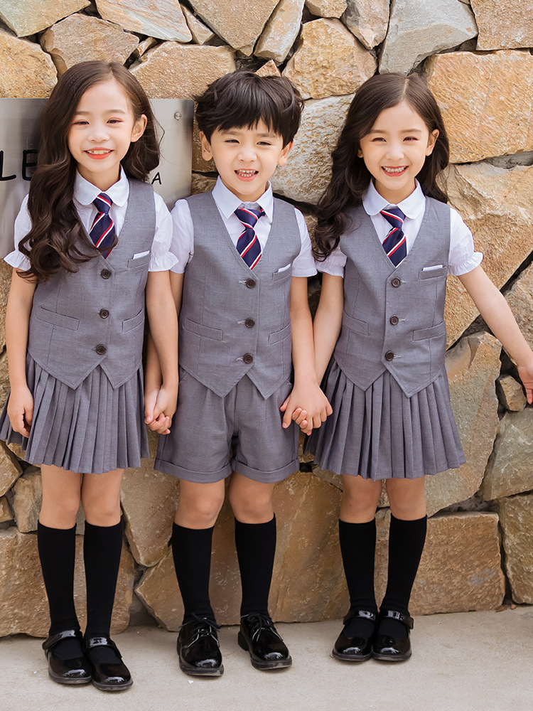 Play Cool Bear Children's Wear Children's Vest Short-sleeved College Style suit Kindergarten Garden Clothes Class Clothes Summer Clothes School Uniform for Primary School Students