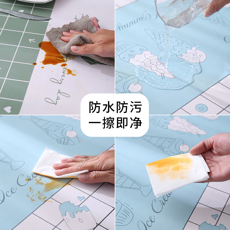 Scandinavian Style Warm and High Temperature Resistant Tablecloth Ins Tablecloth Waterproof and Oil-Proof No-Wash High-End Pvc Plaid Tablecloth