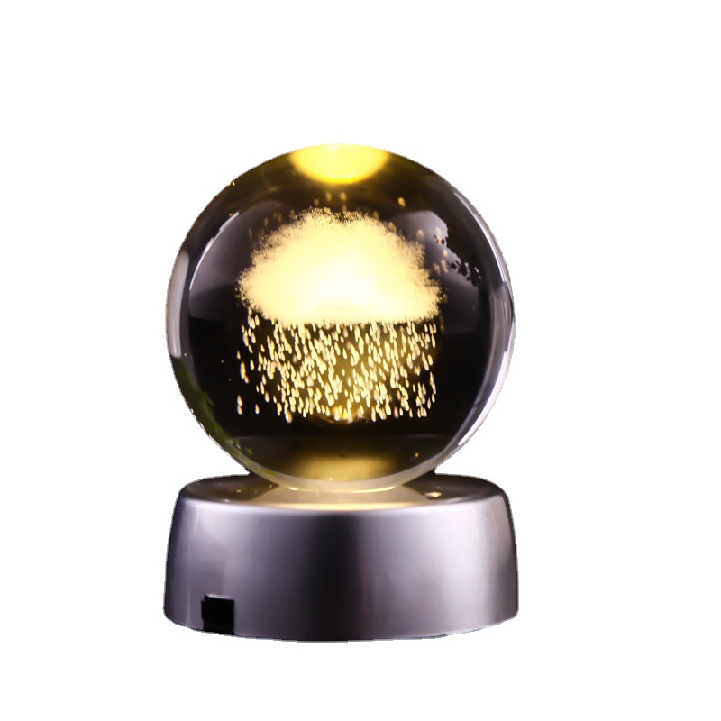 30 Crystal Ball Inner Carving Ball Glass Ball Sun Galaxy Home Crafts Ornaments Laser Carving Inner Carving Moon