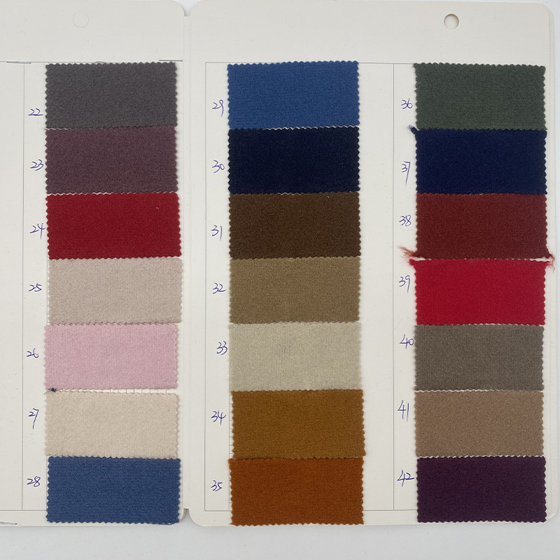 Autumn and winter solid color thickened dragon and phoenix tweed single-sided sanding cashmere fabric polyester woolen plain tweed coat fabric