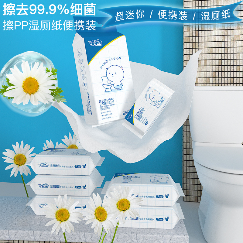 Wet Toilet Paper Portable Small Bag Super Mini Toilet Paper Wet Wipes Pregnant Women's Private Parts Cleaning and Care Wipe Butt Wipe Wet Tissue