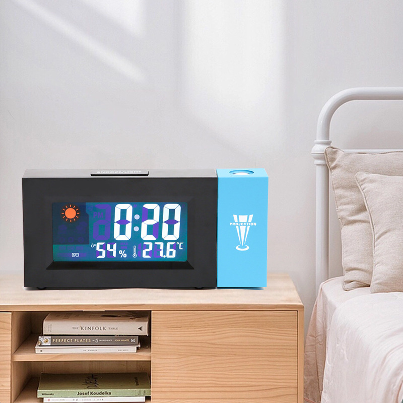 Manufacturers sell electronic color screen weather clock weather forecast projection clock 8290 color screen rotating electronic clock