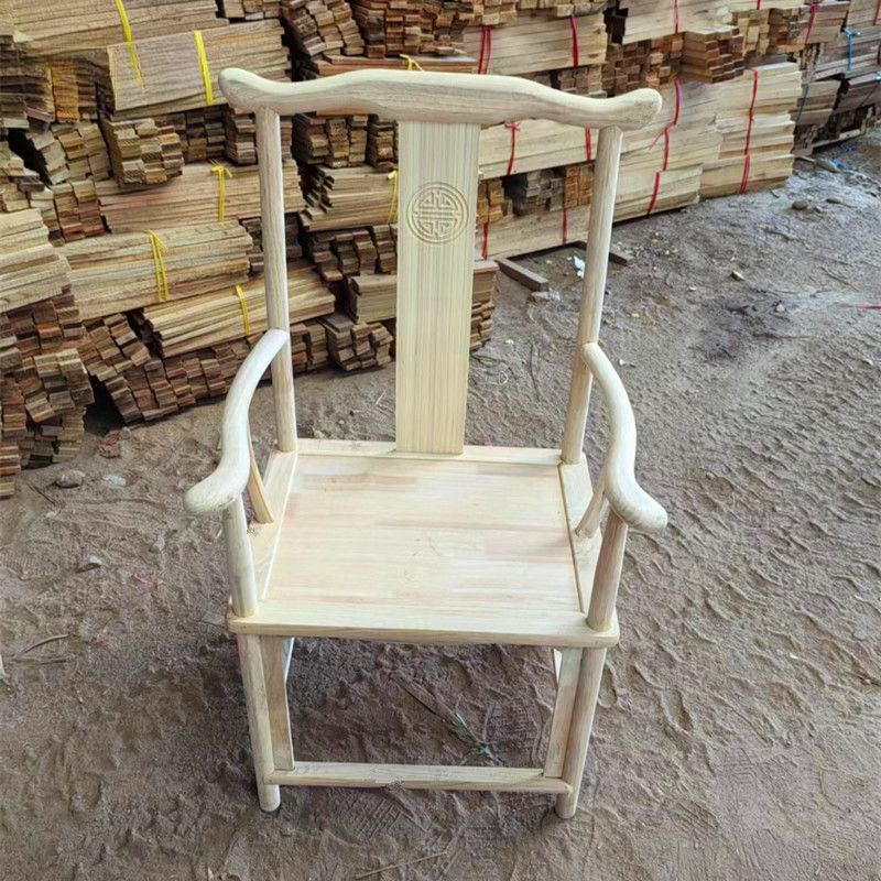 Solid Wood Antique Chair, Southern Elm Hoop Chair, Official Hat Chair, Crescent Chair, Teacher Chair with Tea Table Combination, White Embryo Bulk