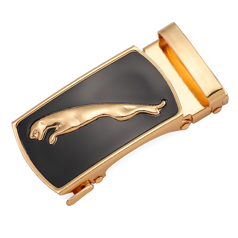 Leather head men's automatic buckle iron waist buckle pants buckle belt buckle accessories 3.5cm clip