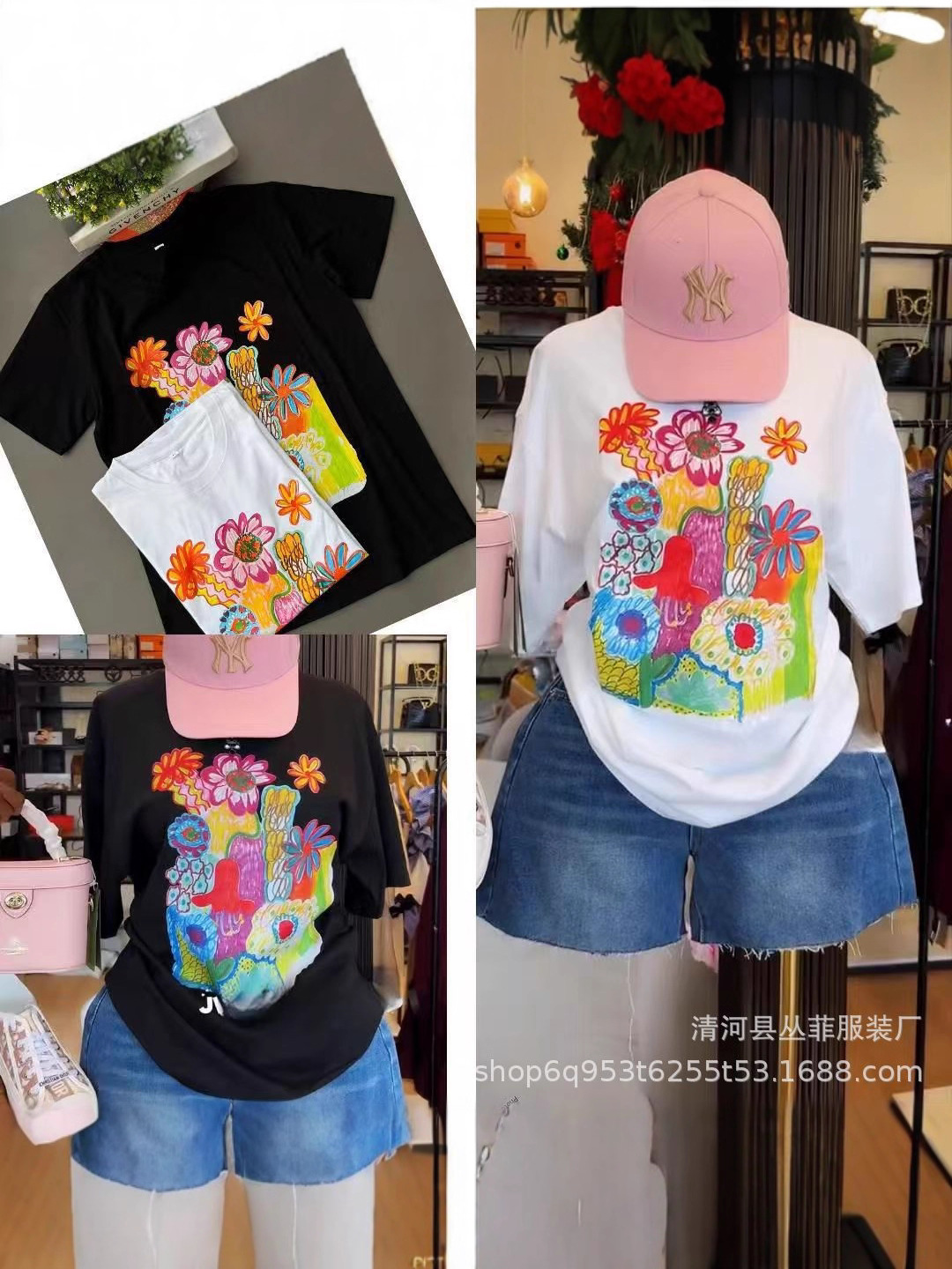 Новая футболка с граффити 2025 года, круглый вырез, чистый хлопок, короткий рукав, для мужчин и женщин, кросс-бодер экспорт