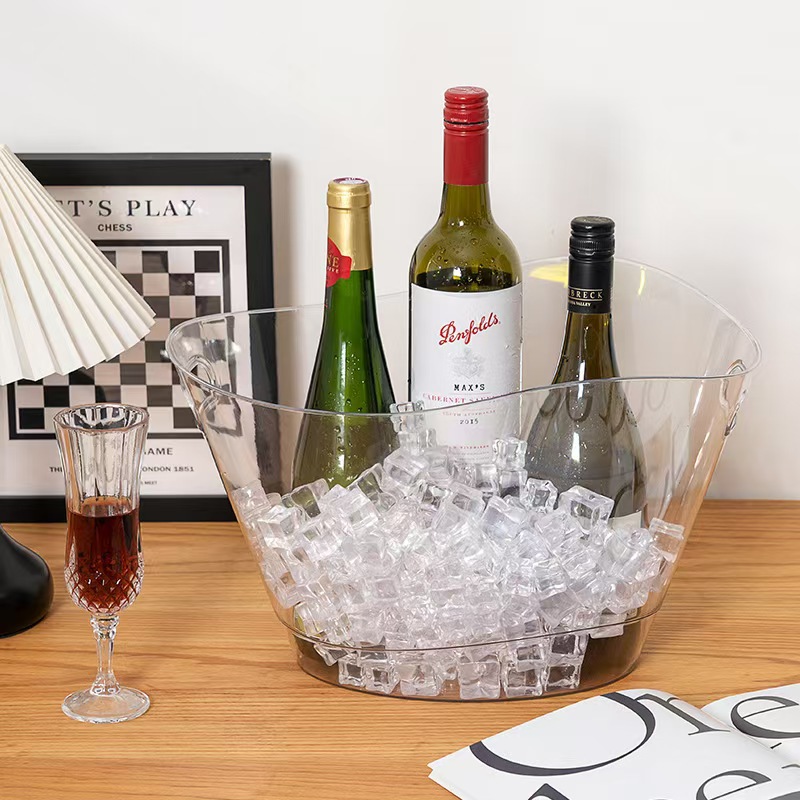 Large Ice Bucket Household Large Capacity Storage Bucket Beer Champagne Wine Ice Bucket Outdoor Portable Fruit Beverage Bucket