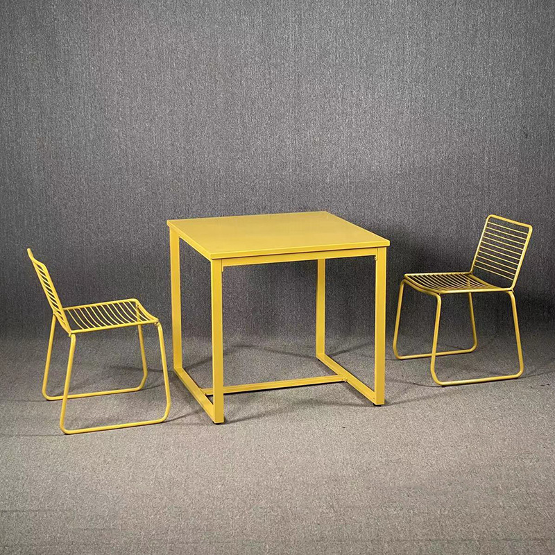 Dining Iron Table, Outdoor Iron Table, Simple European and American Style Iron Table, Industrial Style Restaurant Iron Table