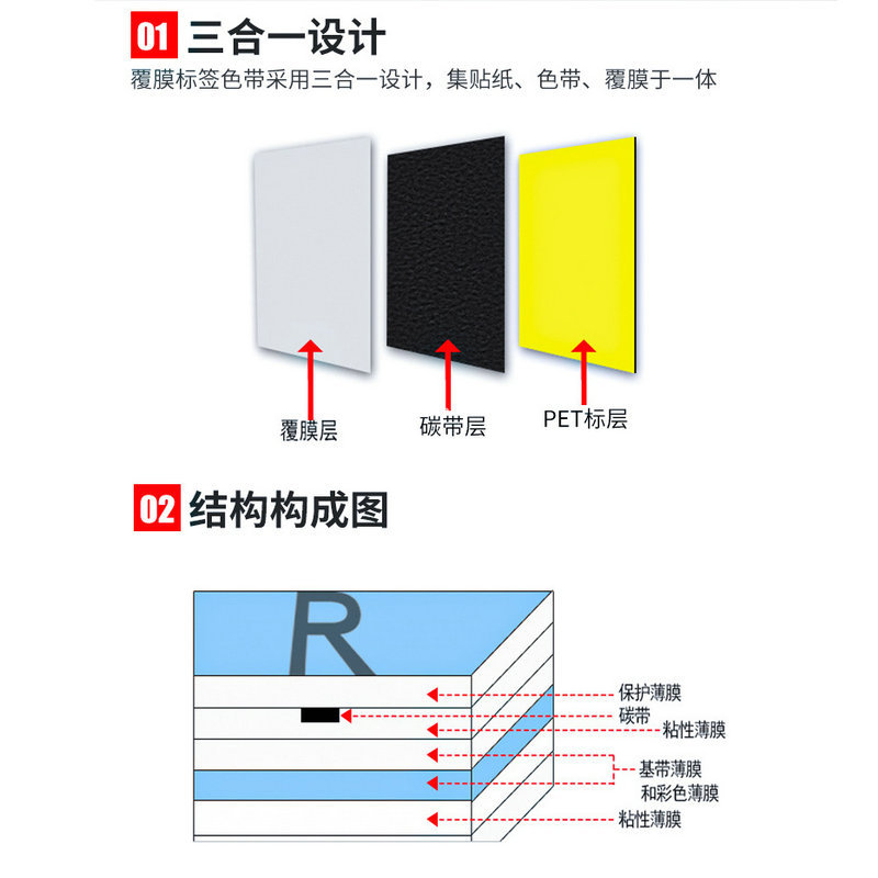 Compatible brother labeling machine ribbon label tape heat shrinkable tube carbon tape 12 mmTZe231brother film coated consumables