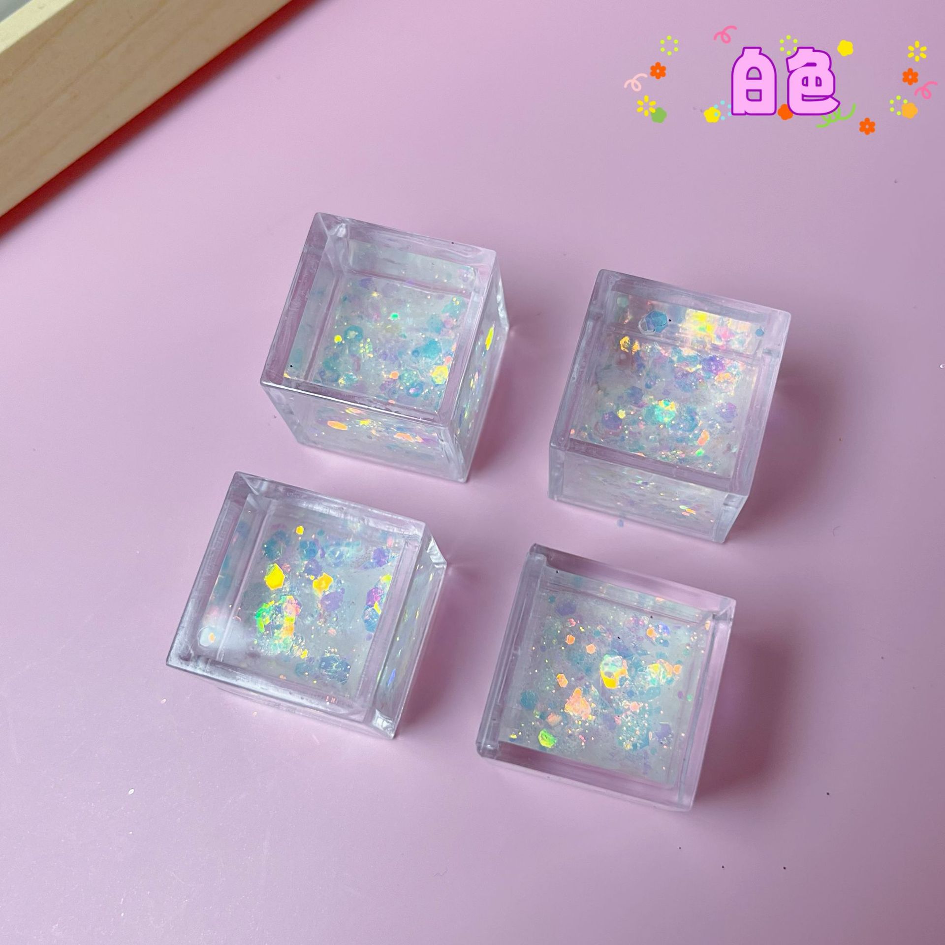 Creative quicksand Goka small ice cube transparent oil Goka brick DIY quicksand mahjong children's handmade toy in stock