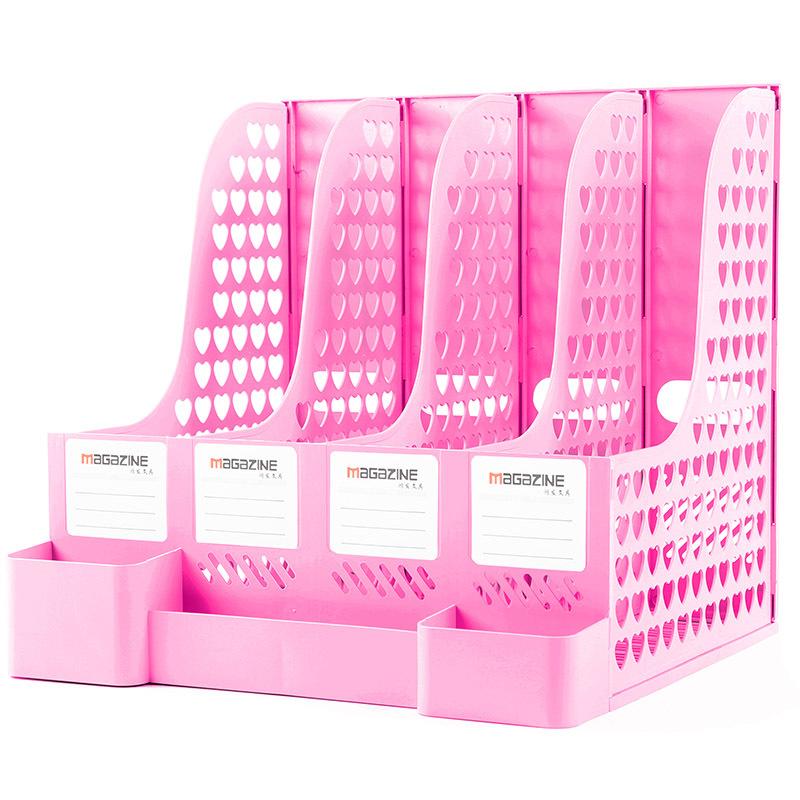 Wholesale Thickened File Shelf File Box Storage Box Data Shelf Desktop File Bar Office Supplies Book Rack Quadruple