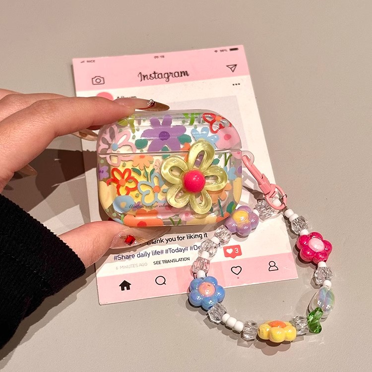 Summer Flowers Suitable for Apple Headset Protective Case airpodspro2 Case Bluetooth New airpods4 Third Generation