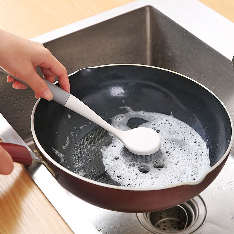 Long handle pot washing brush household small brush does not hurt pot brush pot artifact kitchen non-stick pan decontamination cleaning brush dishwashing brush