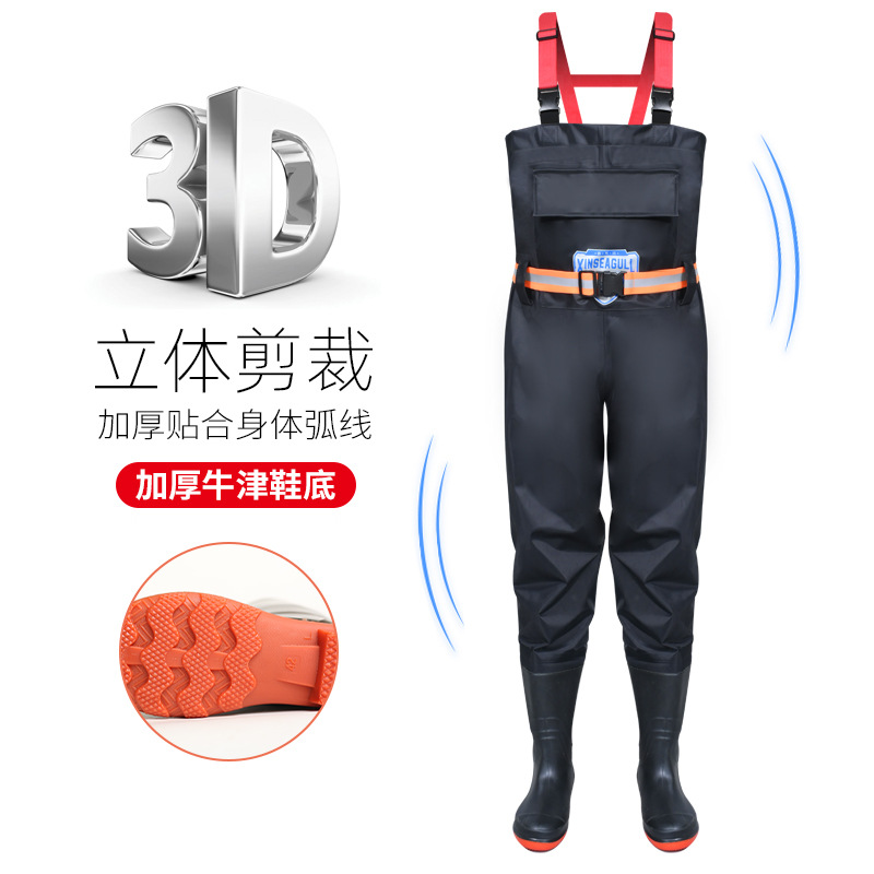 Factory direct thick water pants half nylon fishing catch fishing one-body water pants water waterproof pants