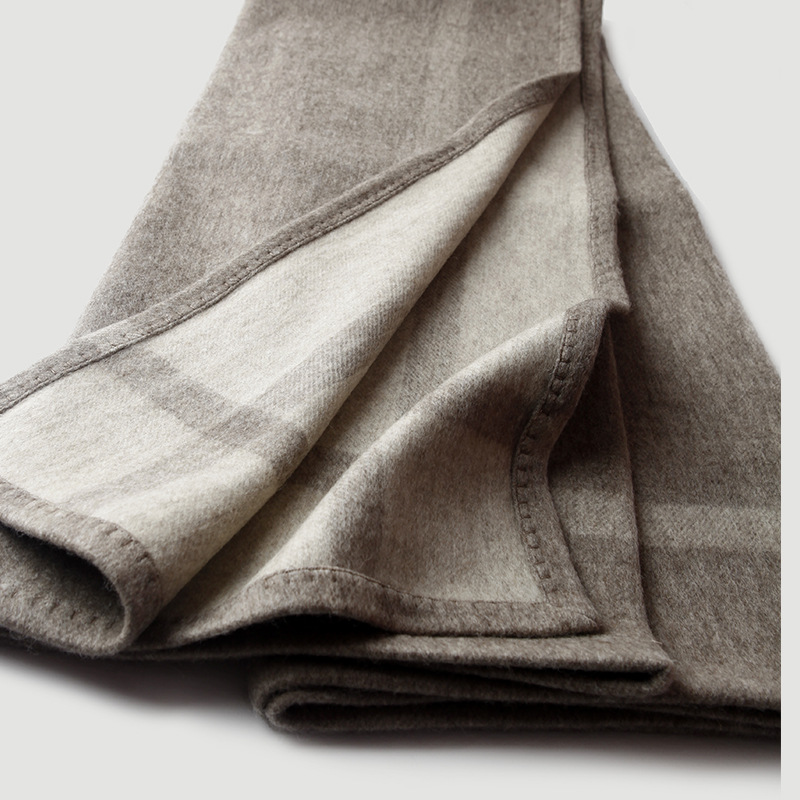 Cross Stripe Double-Sided Jacquard Wool Blanket Blanket Blanket Home Blanket Blanket Air Conditioning Shawl Air Conditioning Blanket