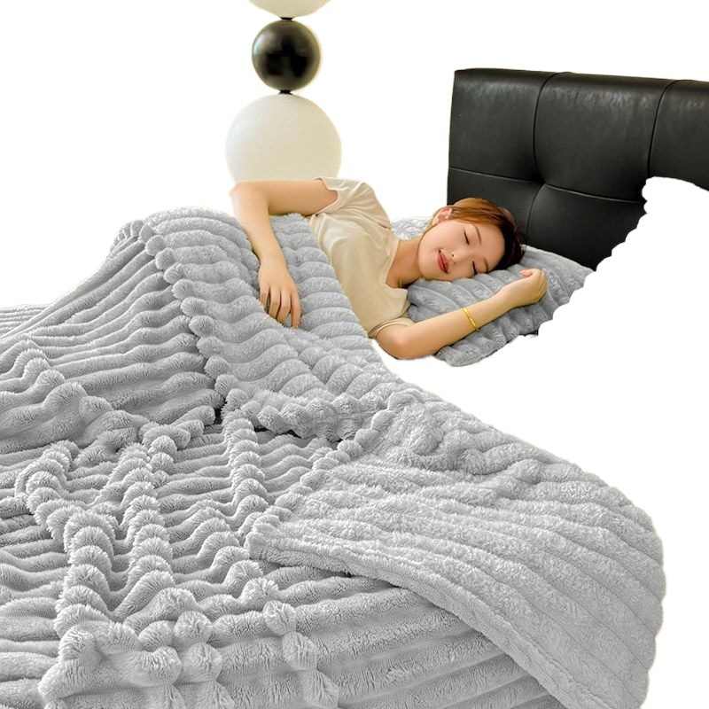 Antarctic Rabbit Plush Thickened Blanket Winter Warm fleece-lined Coral Fleece Blanket Flannel Blanket Bed Nap Blanket