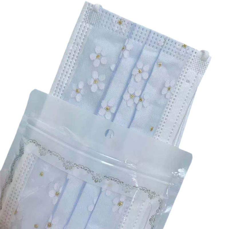 Four-layer Mesh Printing Disposable Mask Adult Breathable Dust-proof Sunscreen with Meltblown Non-woven Fabric Fashion Mask