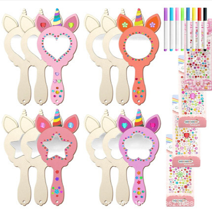 Набор зеркал для макияжа деревянные белые