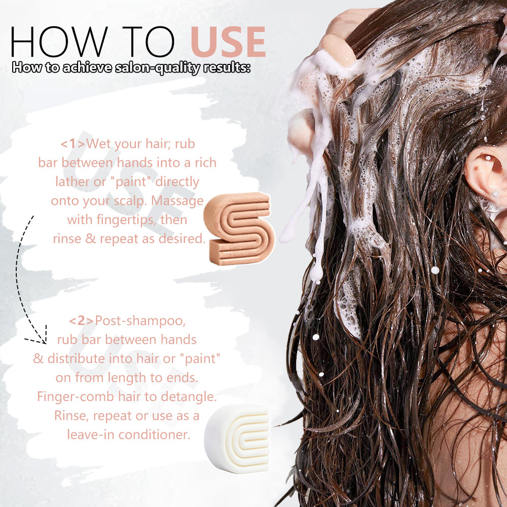 KOEC Rice Hair Wash and Protect Soap Combination Cleansing and Nourishing Solid Shampoo Conditioner suit Cross-border Explosions