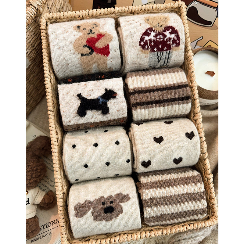 Шершащие носки для женщин, осень и зима, утолщенные, теплые, японский стиль