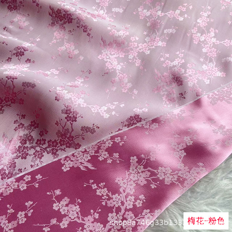 Pisces Jacquard Silk Fragrant Crepe Fabric New Chinoiserie Tang Suit Han Dynasty Cheongsam Heavy Jacquard Silk Fabric