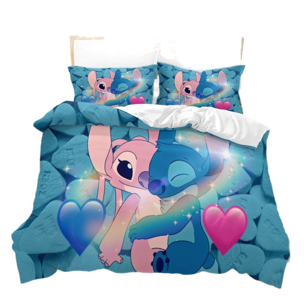 Cross-Border Bed Stitch Cartoon Animation Series Digital Printing Quilt Cover Three-Piece Set Jit Self-Delivery